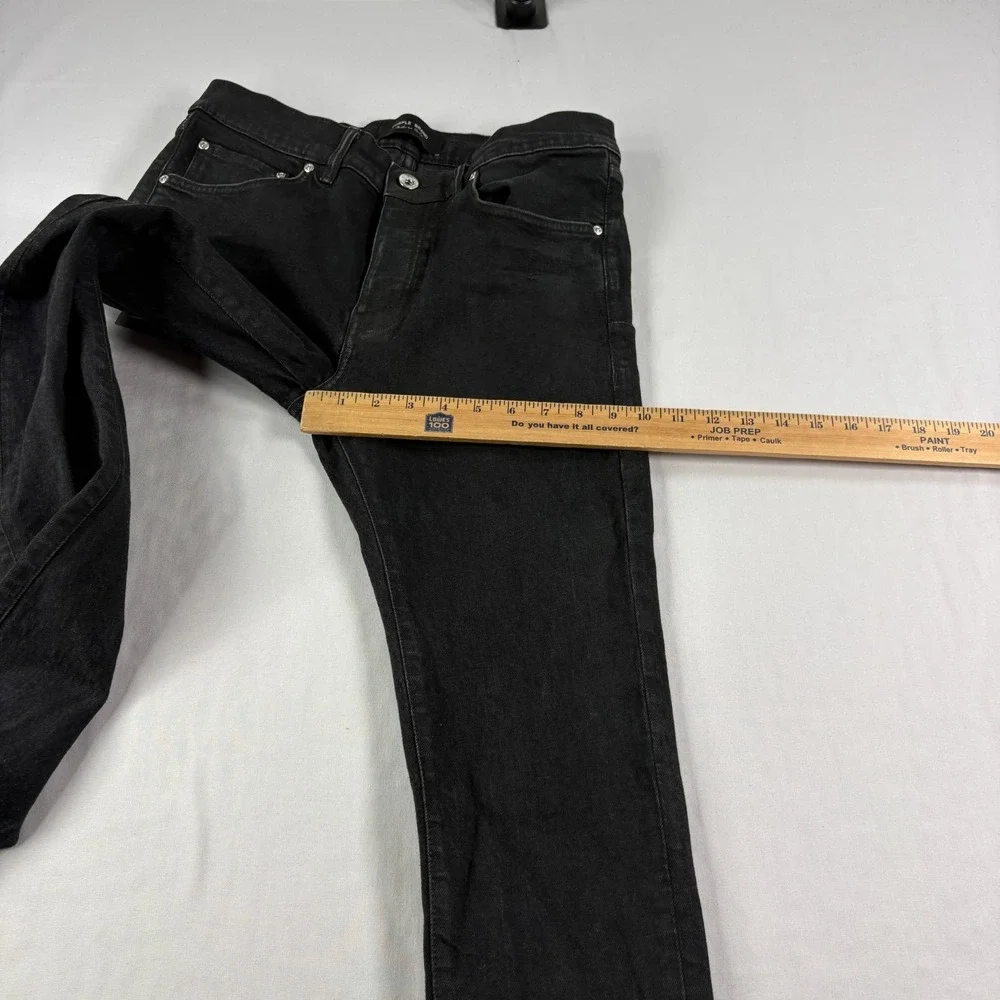 Purple Brand Jeans Mens 34x32 Black P001 Skinny Denim Button Fly - Picture 12 of 15